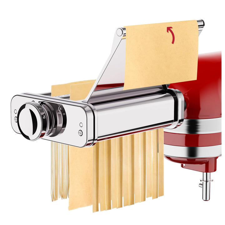 COFUN Edelstahl Nudelaufsatz set für KitchenAid Standmixer, 3 in 1 Pasta Zubehör für KitchenAid Nude