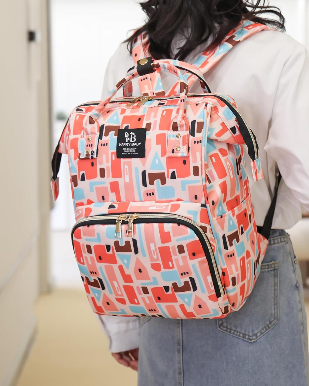 Baby Wickelrucksäcke, Wasserfester Windelrucksack mit Isolierten Fächern für Babys, Grosser Wickelru
