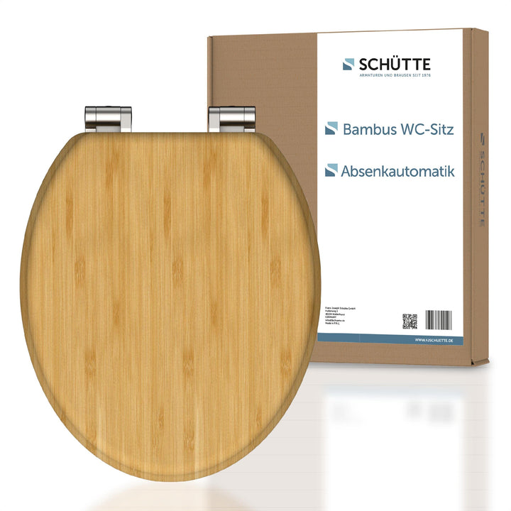 SCHÜTTE WC-Sitz BAMBOO mit Absenkautomatik, massiver Bambus Toilettendeckel, nachhaltiger Klodeckel