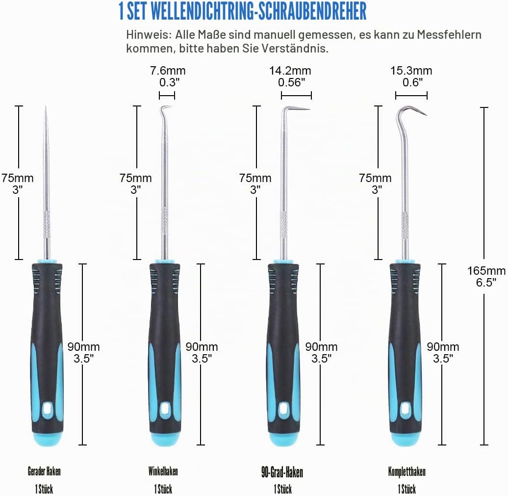 Glarks Sicherungsringzange, 17,8 cm, 17,8 cm, mit 4 Präzisionshaken, Set für Ringentferner, zum Halt