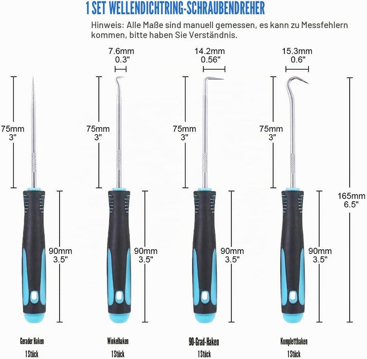 Glarks Sicherungsringzange, 17,8 cm, 17,8 cm, mit 4 Präzisionshaken, Set für Ringentferner, zum Halt