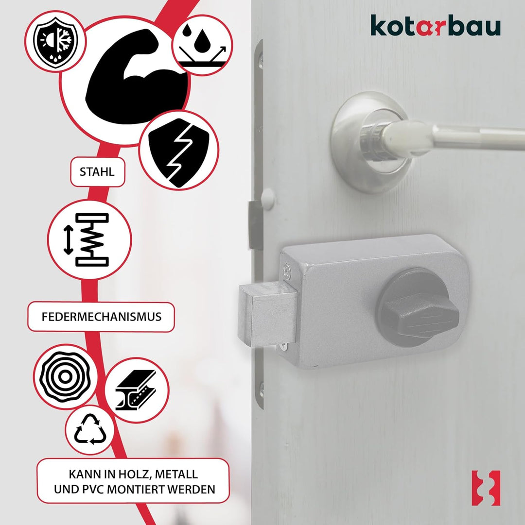 KOTARBAU® Zusatzschloss 60 mm 3 Farben mit Aussenzylinder Verschiedenschliessend Kastenschloss (Anth