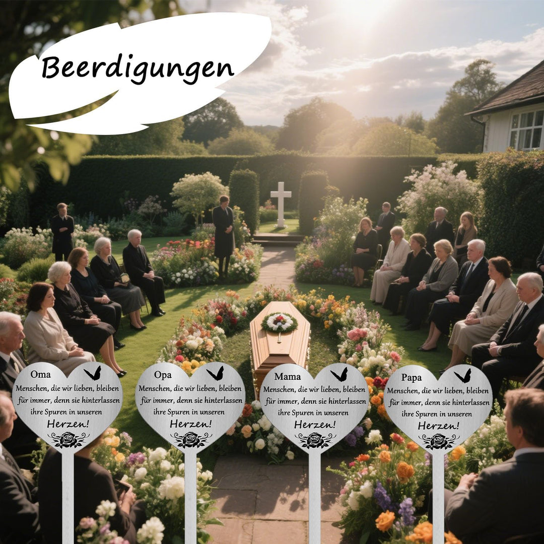 Herz Grabstecker Wetterfest mit Gravur Mama, Menschen, die wir lieben, bleiben für Immer, denn sie h