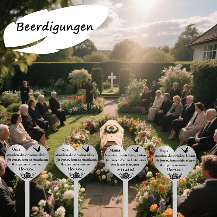 Herz Grabstecker Wetterfest mit Gravur Mama, Menschen, die wir lieben, bleiben für Immer, denn sie h
