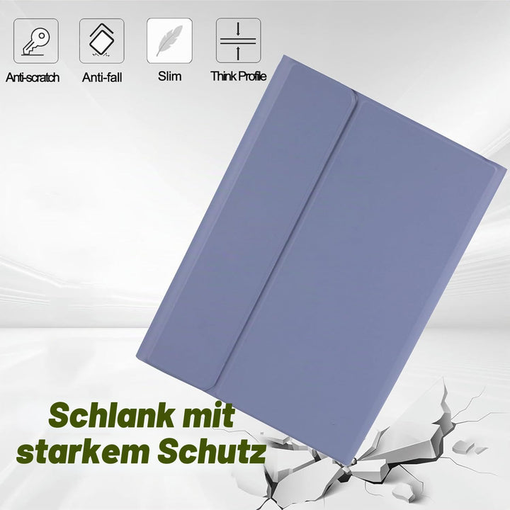 Tastatur mit Hülle für Lenovo Idea Tab Tablet 11", TPU Rückseite Hülle mit Magnetisch Abnehmbarer QW