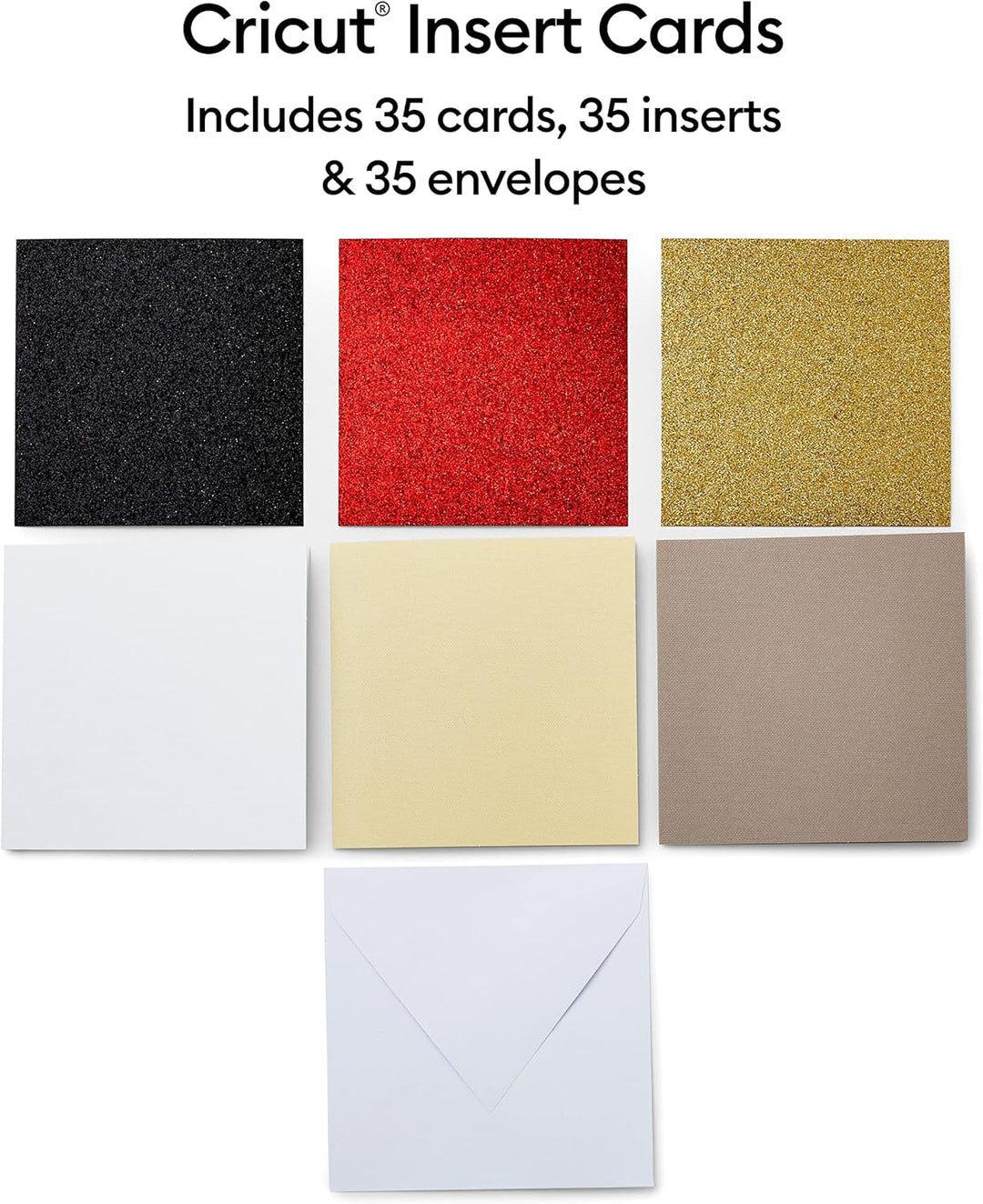 Cricut Insert Cards | Glitz & Glam | 12,1 cm x 12,1 cm (Cricut -Grösse S40) | 35-Pack | Zur Verwendu