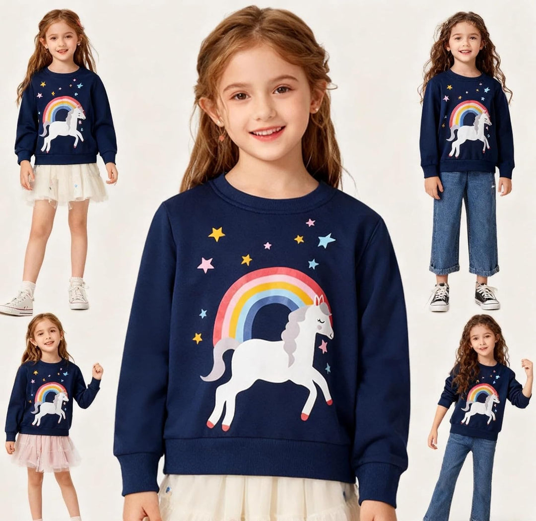 Sweatshirt Mädchen Pullover für Kinder Mädchen Baumwolle Sweater Kleinkind Mädchen Langarm Tops Alte