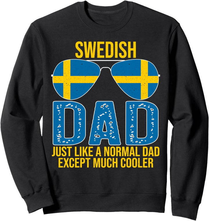 Vintage Swedish Dad Sweden Flag Sunglasses Father's Day Sweatshirt