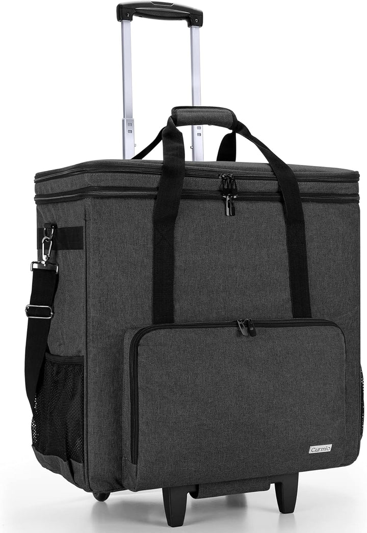 CURMIO Reisetasche für Desktop PC, PC Gehäuse Tasche mit Abnehmbarem Trolley, Desktop-Computer-Trage