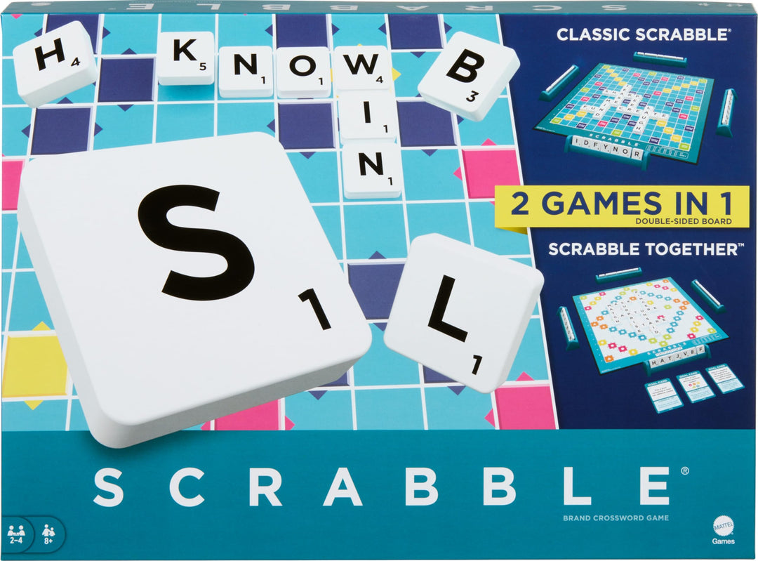 Mattel Games Scrabble Zwei in Eins, Version: Englisch, HWD43 English, English