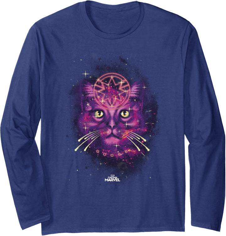 Captain Marvel Goose Pink Galaxy Portrait Langarmshirt