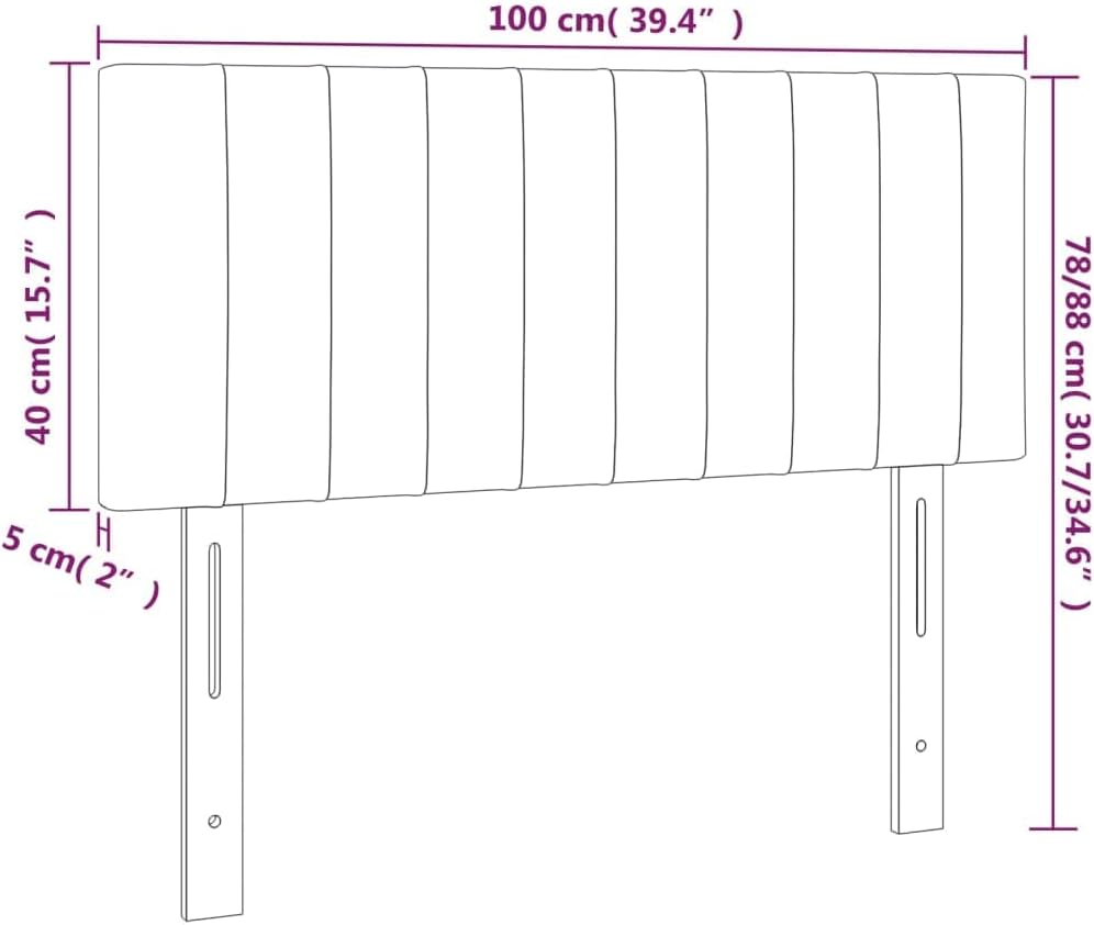 vidaXL Kopfteil, Bettkopfteil mit Holzbeinen, Höhenverstellbar Polsterkopfteil für Bett, Betthaupt B