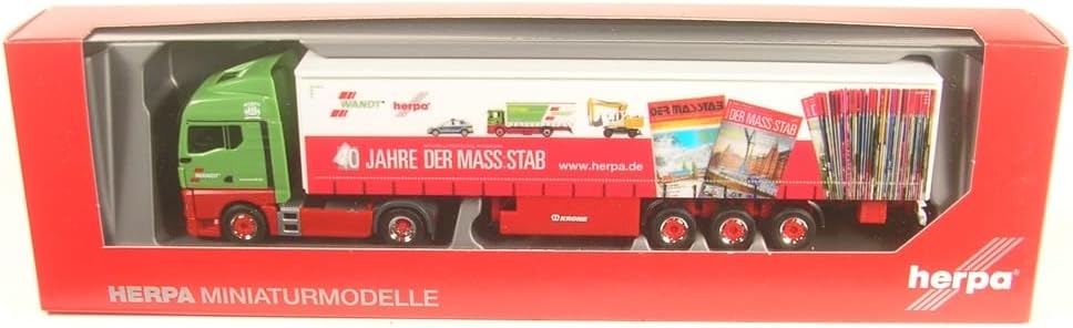 Herpa LKW Modell Man TGX GM Gardinenplanen-Sattelzug „Wandt / 40 Jahre Der Mass:stab“, originalgetre