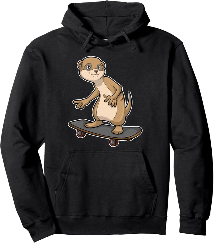 Erdmännchen Skater Skateboard Sport Pullover Hoodie