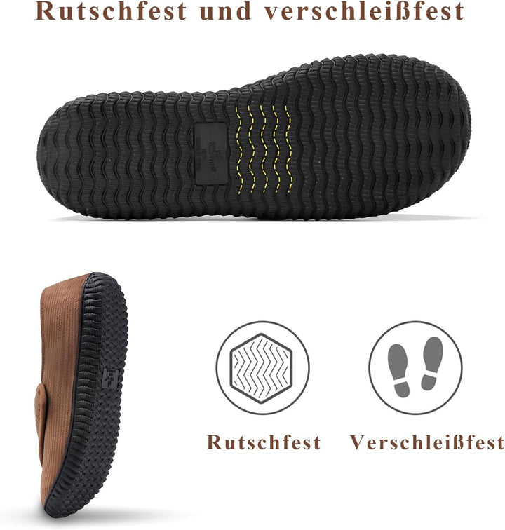 Git-up Herren Diabetiker Hausschuhe Schuhe Arthritis Ödem Verstellbare Verschluss Memory Foam Haussc