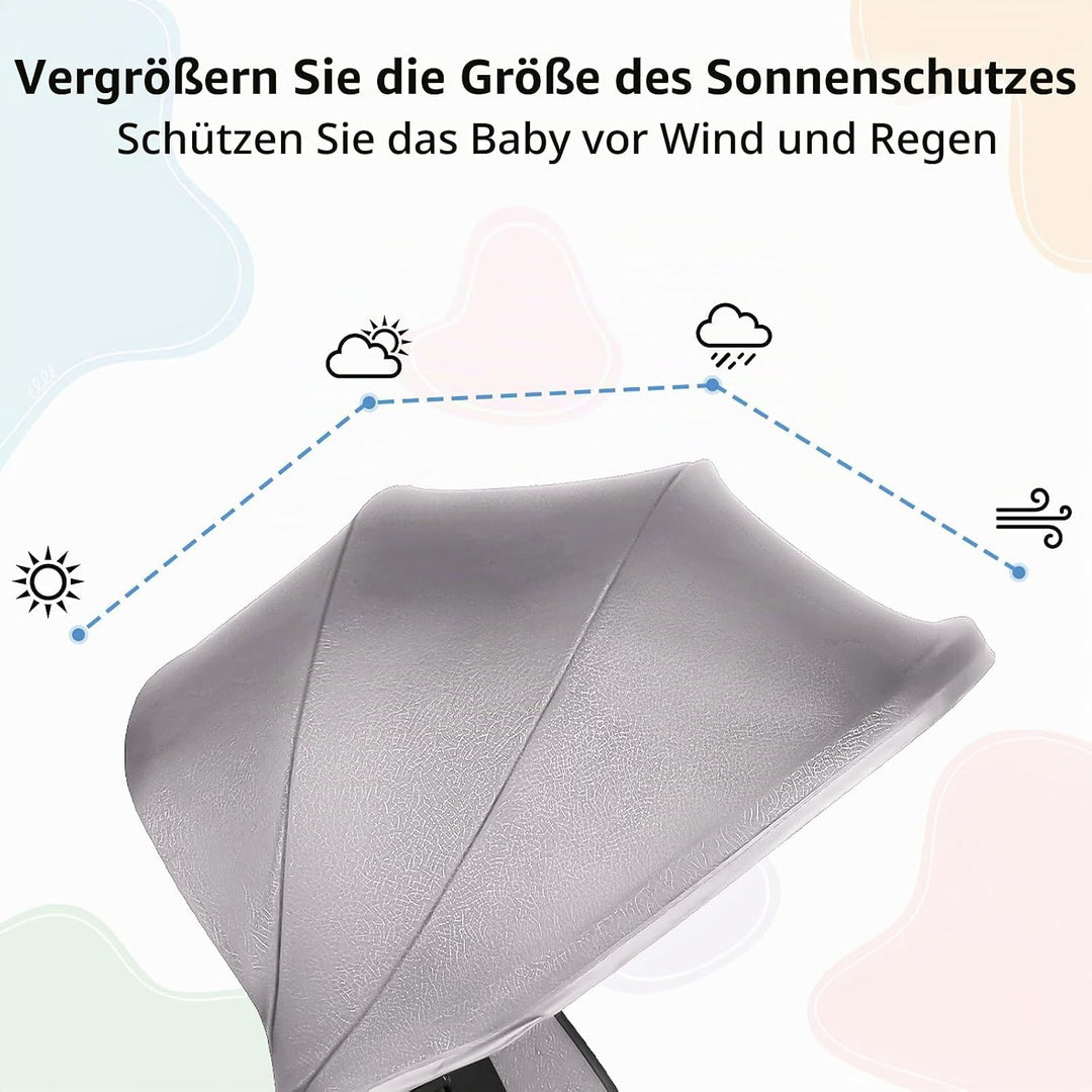 OHMG Kinderwagen,Reisebuggy, leicht und kompakt, Handgepäckgrösse, faltbarer Reise-Kinderwagen mit L