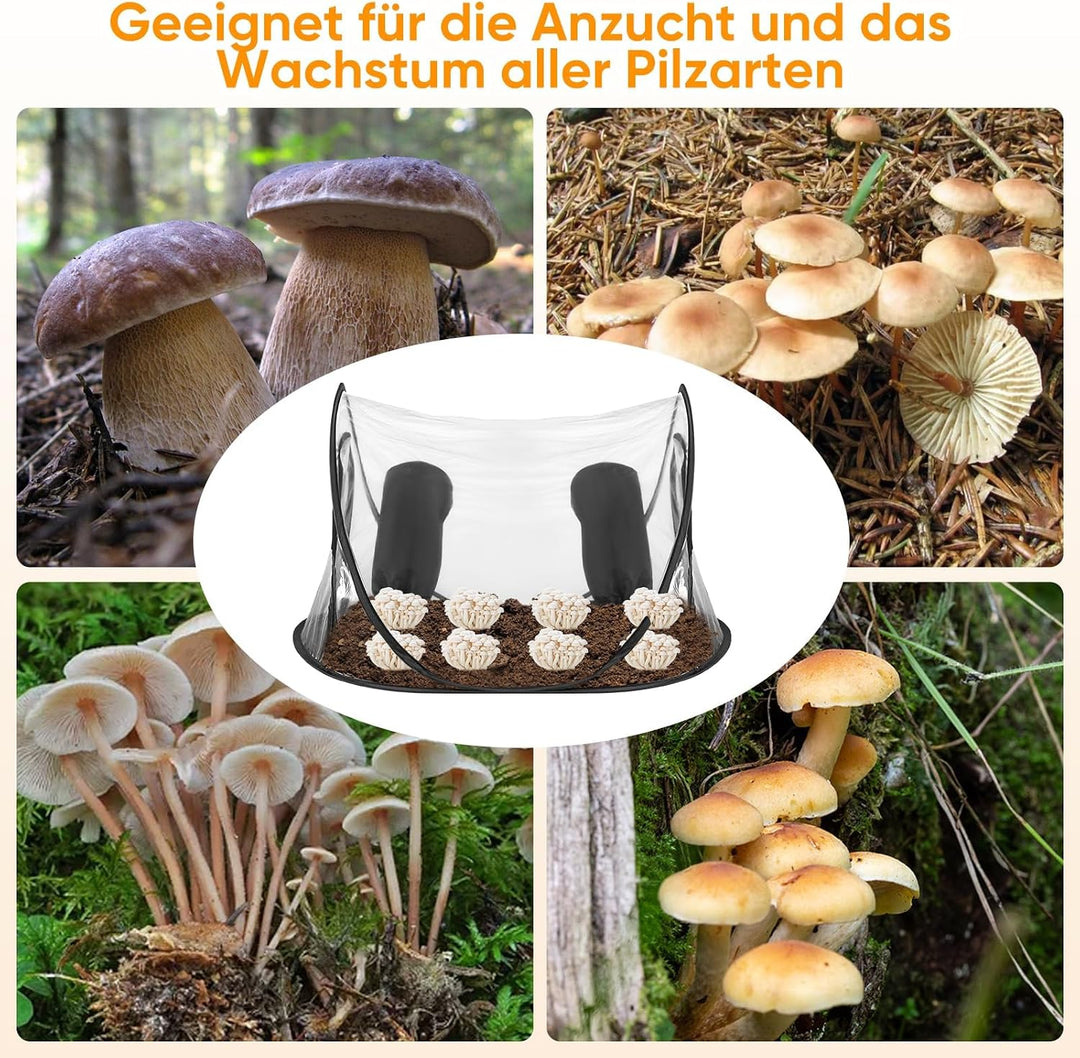 Pilze Züchten Growzelt, Tragbares Mushroom Grow Kit,Pilzzucht Zelt mit Reissverschluss &amp; Armloch,Gro