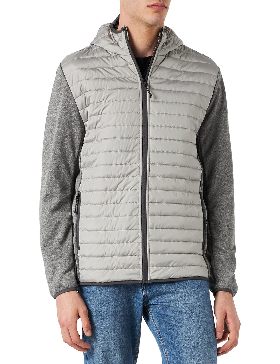 JACK & JONES Herren Gesteppte gepolsterte vordere Kapuze mit hoher Nackenjacke XS Ghost Gray, XS Gho