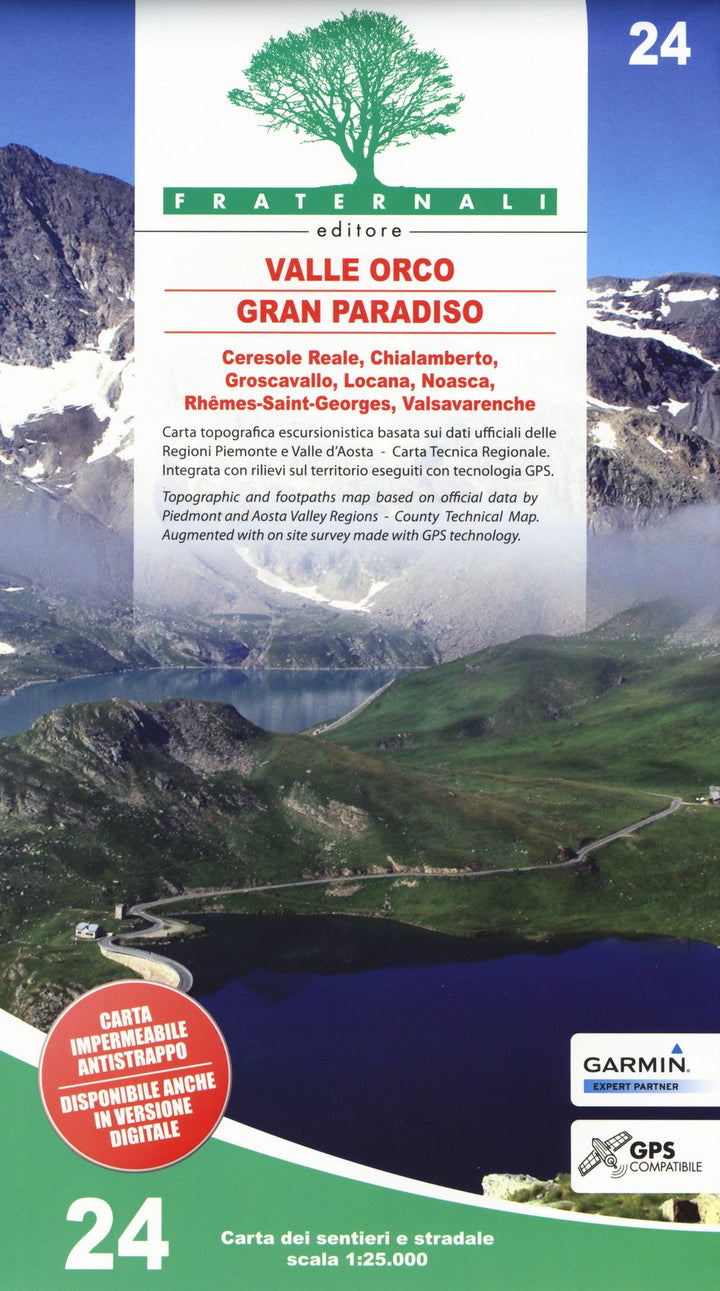 Alta Valle Orco - Gran Paradiso 1 : 25 000 (wandelkaart, Band 24), Karte