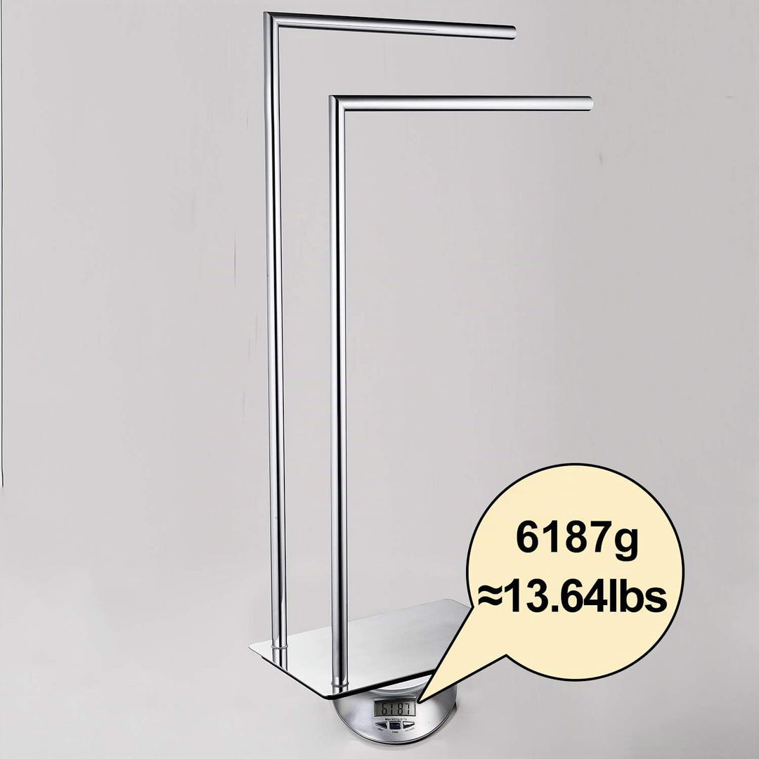 Freistehende Doppel-Handtuchhalter Badaccessoires Handtuchhalter Stand auf Boden Messing Chrom Boden