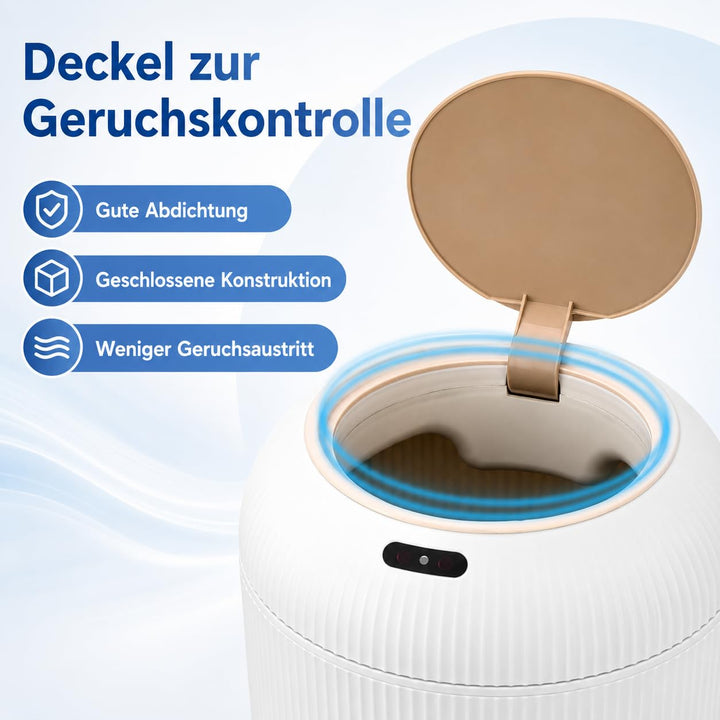 Automatischer Mülleimer mit Sensor 10L - Elektrischer Mülleimer mit Deckel für Küche & Badezimmer -