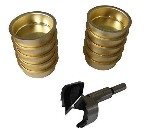 A.J. Wwe - Metallwaren GmbH Tüllen für 50 mm Stumpenkerzen und EIN Forstnerbohrer verzahnt 53 mm 10