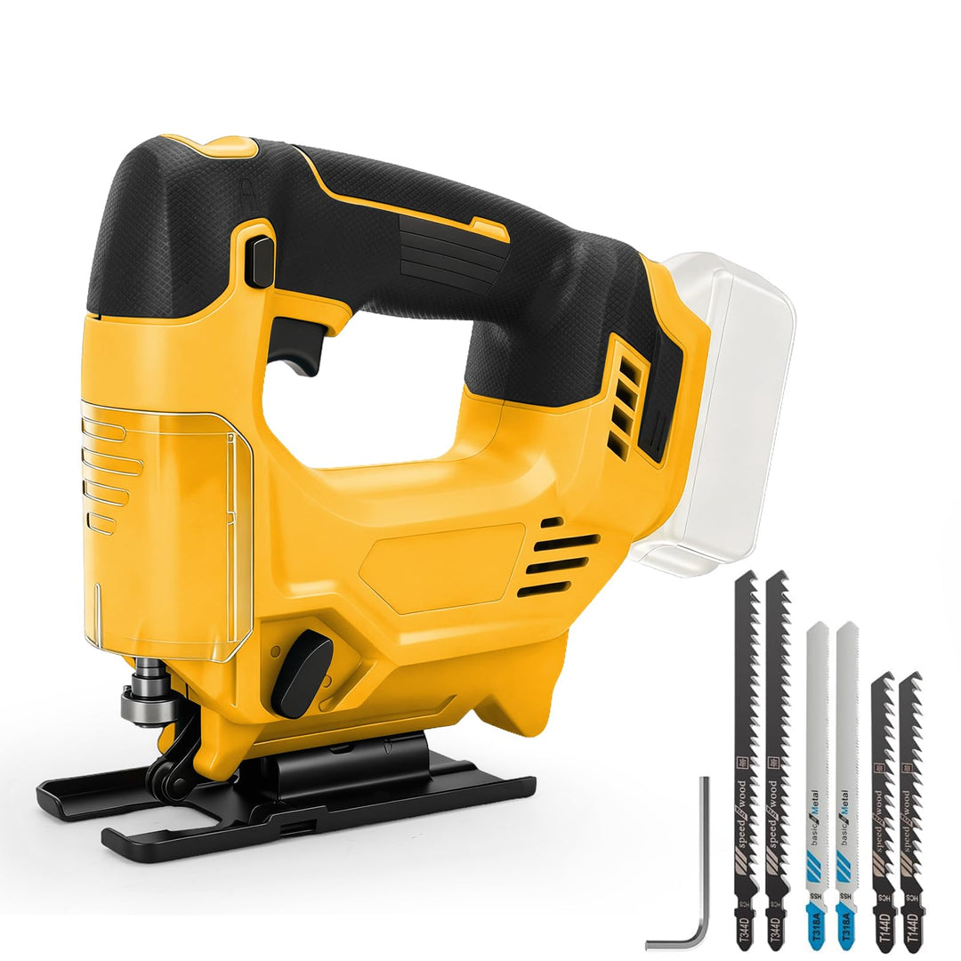 Stichsäge Kompatibel mit Dewalt 20V Akkus, Bürstenlose Pendelhub Stichsäge, 26 mm Hubhöhe 45° Schräg