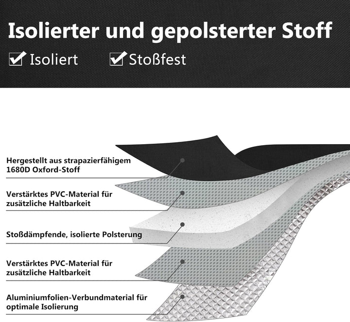 AOSBOS Kühltasche Flaschenkühler faltbar Kühlmanschette für Wein- und Champagnerflaschen Sekt zum Ca