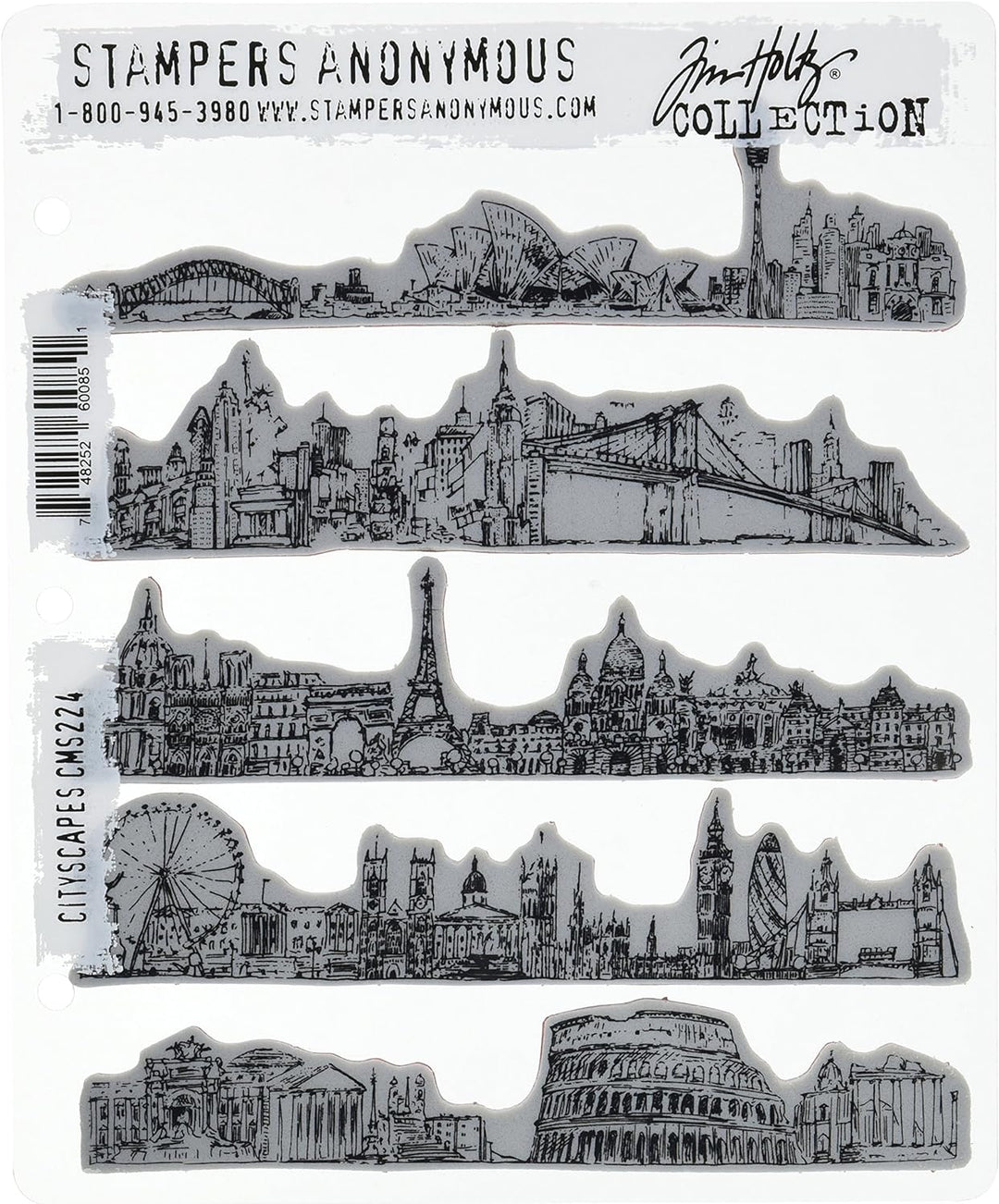 Art Gone Wild Stampers Anonymous, Stadtbild, Synthetic Material, Mehrfarbig, 24.5 x 19 x 0.6 cm Stad