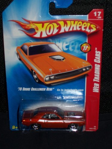 Hot Wheels 2008 093 93 Web Trading Cars '70 Dodge Challenger Hemi # 17 of 24 Dark Orange Color 1:64