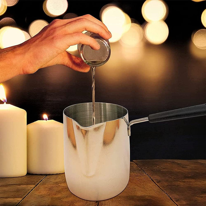 Edelstahl Türkische Kaffeekanne, Mokkakanne, Aufschäum-Milchkännchen, Türkische Kaffeekanne mit Grif