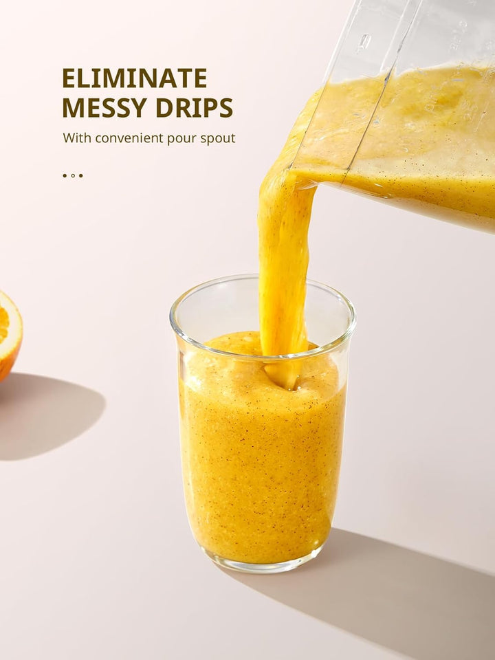 Standmixer 500W, 1,5 L Mixer mit 2 Geschwindigkeitsstufen & Pulsfunktion, Edelstahlmesser, abnehmbar