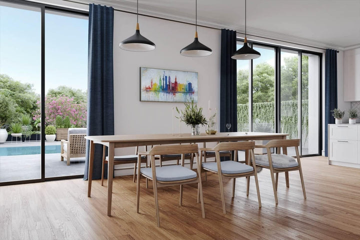 KunstLoft Leinwandbild | 100% HANDGEMALT | 120x60cm | Gemälde 'Dahoam in Bayern' | Skyline | Bunt Gr