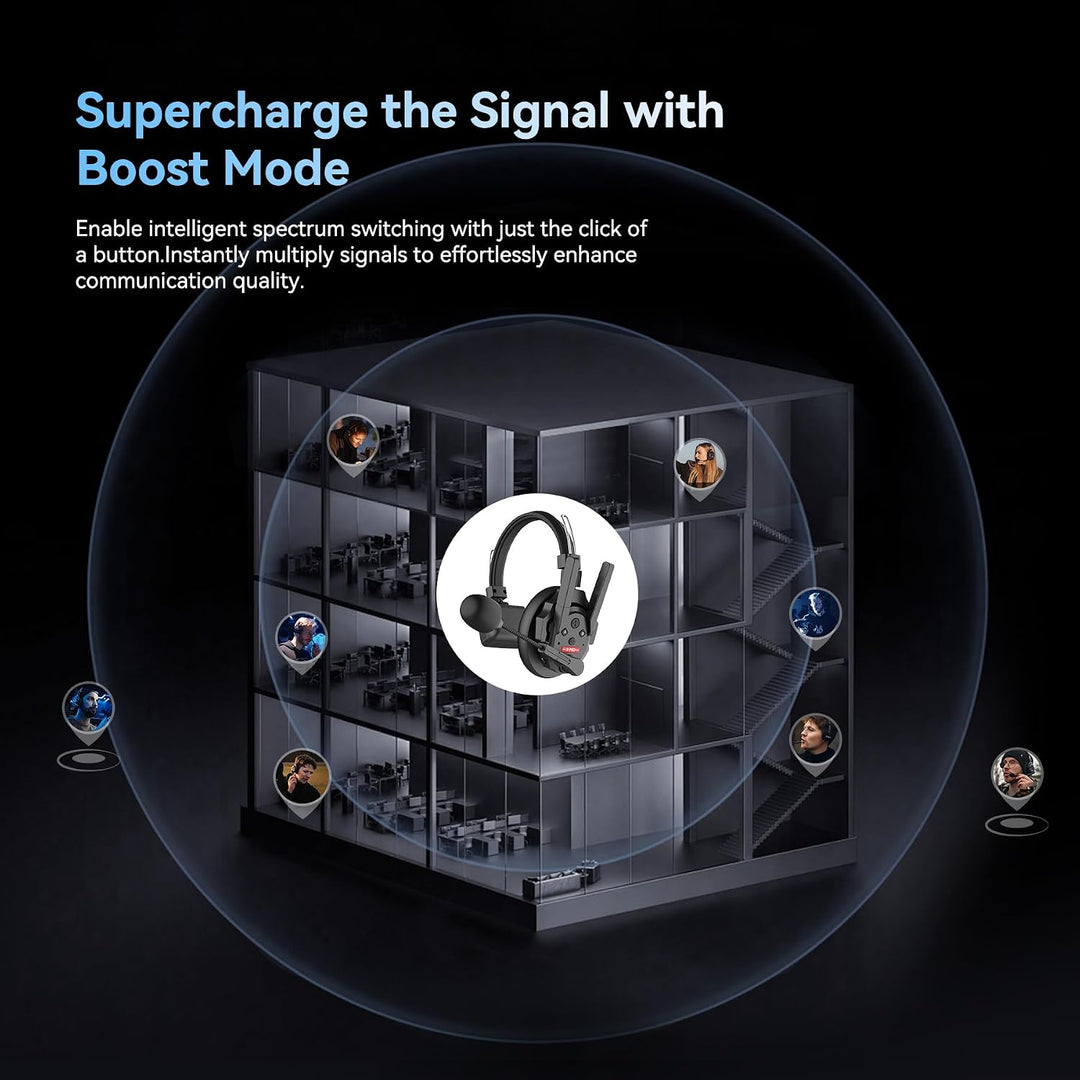 SYNCO Xtalk Xpro9 Intercom-Headset-System, Kommunikations-Headset 2,4 GHz, 1640 Fuss / 500 m Reichwe