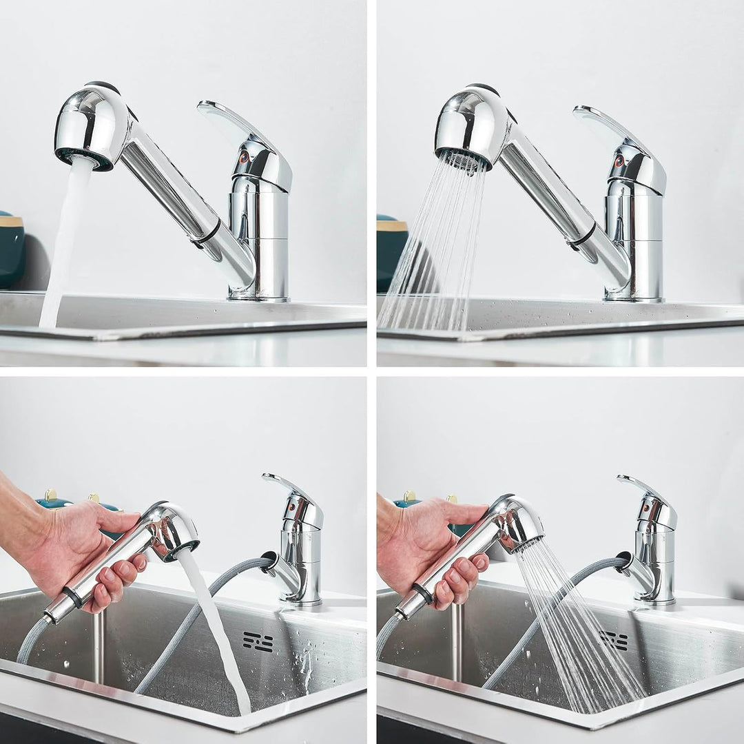 Hochdruck Einhebel Küchenarmatur Wasserhahn Küche Ausziehbar Chrom Küchenarmaturen Herausziehbare 36