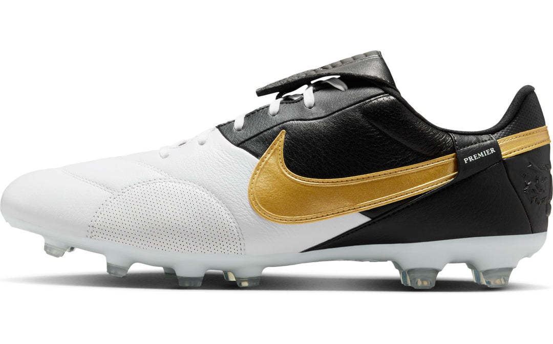 Nike Herren Premier 3 FG Low-Top Fussballschuh 40 EU White Metallic Gold Black, 40 EU White Metallic