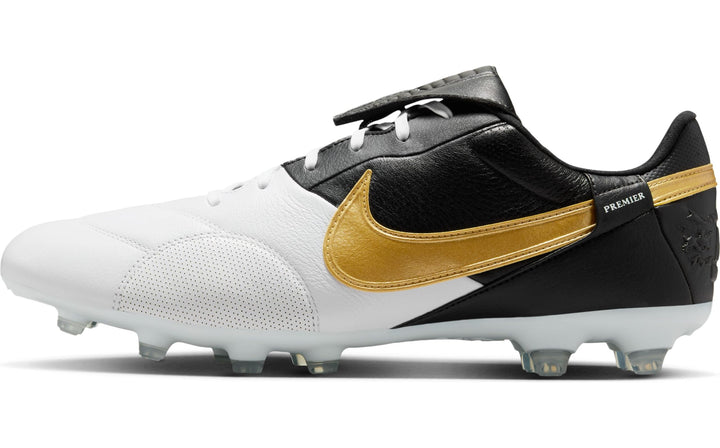 Nike Herren Premier 3 FG Low-Top Fussballschuh 40 EU White Metallic Gold Black, 40 EU White Metallic
