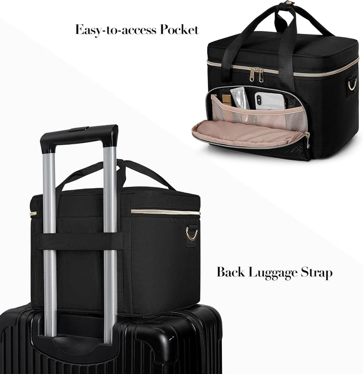 Makeup Tasche Reisetasche mit 2 einzelnen Kosmetiktaschen, grosser Makeup Organizer für Frauen, Schw