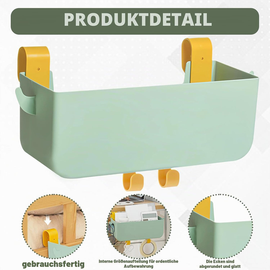Nachttisch Caddy zum Aufhängen: Bett Organizer Zum Einhänge Mit Haken, Robuste Hängebett Organizer A