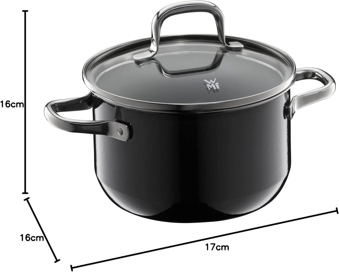 WMF Fusiontec Essential Kochtopf klein 16 cm Glasdeckel, Fleischtopf Induktion, 2,0l, kleiner Topf K