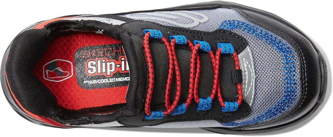 Skechers Jungen Flex Glide Sneaker 31 EU Black Gray Synthetic Multi Trim, 31 EU Black Gray Synthetic