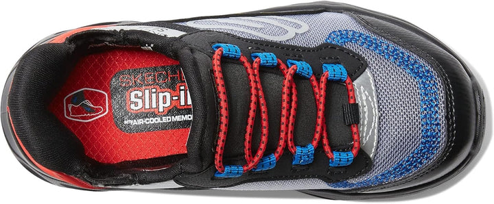 Skechers Jungen Flex Glide Sneaker 31 EU Black Gray Synthetic Multi Trim, 31 EU Black Gray Synthetic