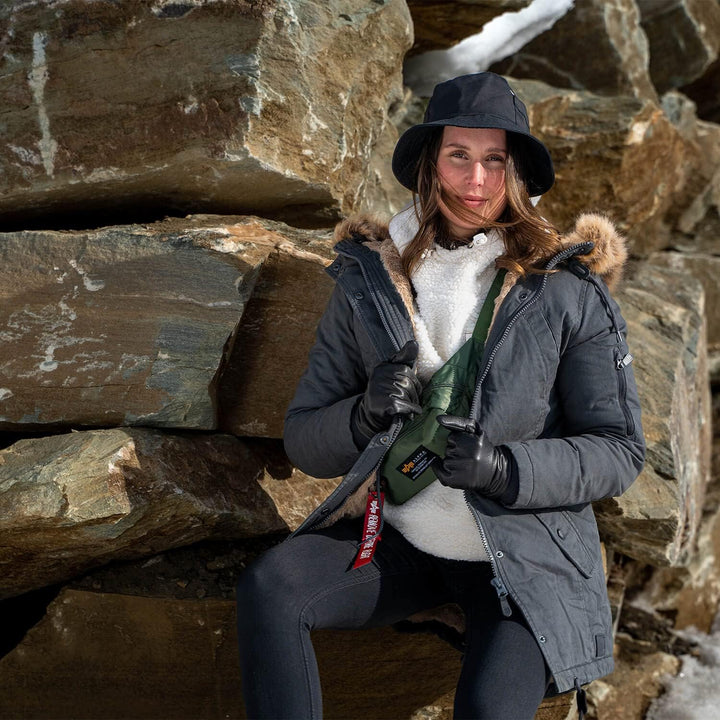 bw-online-shop Ladies Fishtail Winterparka mit Teddyfutter Parka Jacke Wintermantel S Anthrazit, S A