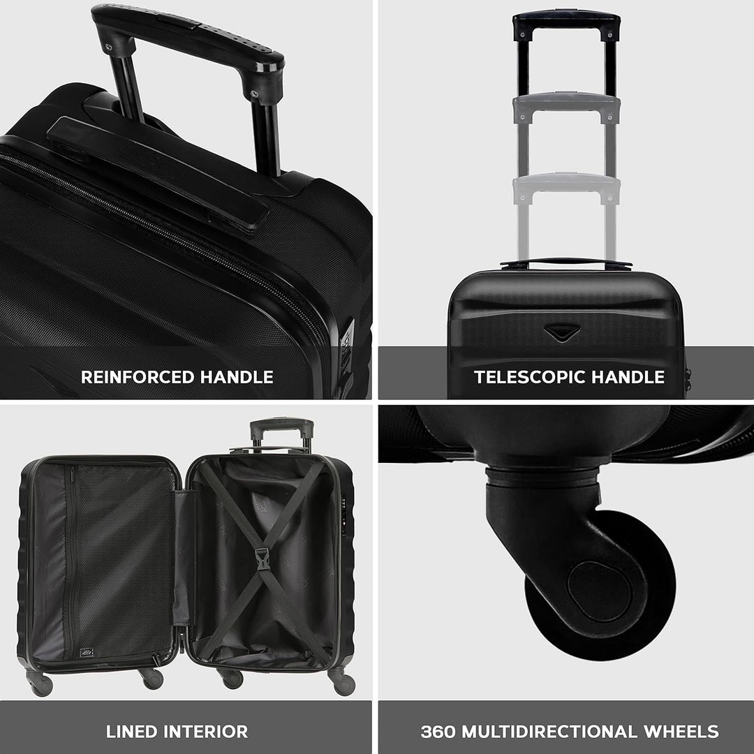 Flight Knight Leichte 4-Rad-abs-hartschalenkoffer Handgepack, Zugelassen Fur Uber 35 Fluggesellschaf