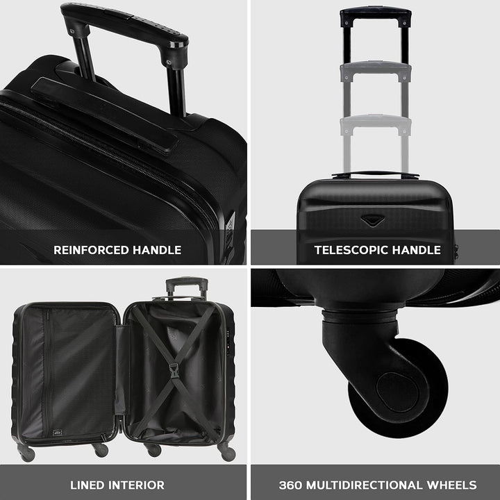 Flight Knight Leichte 4-Rad-abs-hartschalenkoffer Handgepack, Zugelassen Fur Uber 35 Fluggesellschaf
