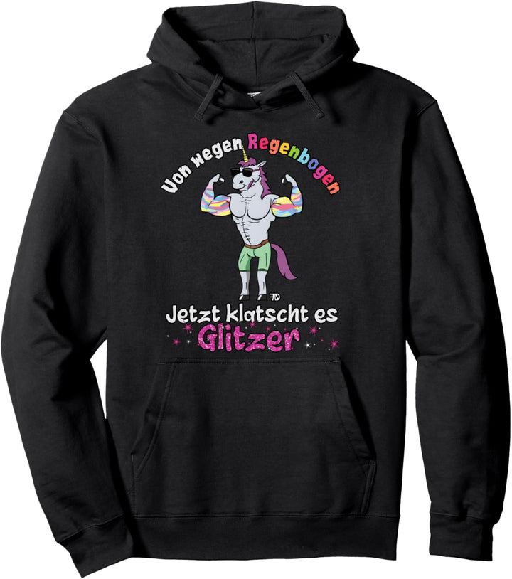 bodybuilding Einhorn, jetzt klatscht es, lustiges Regenbogen Pullover Hoodie