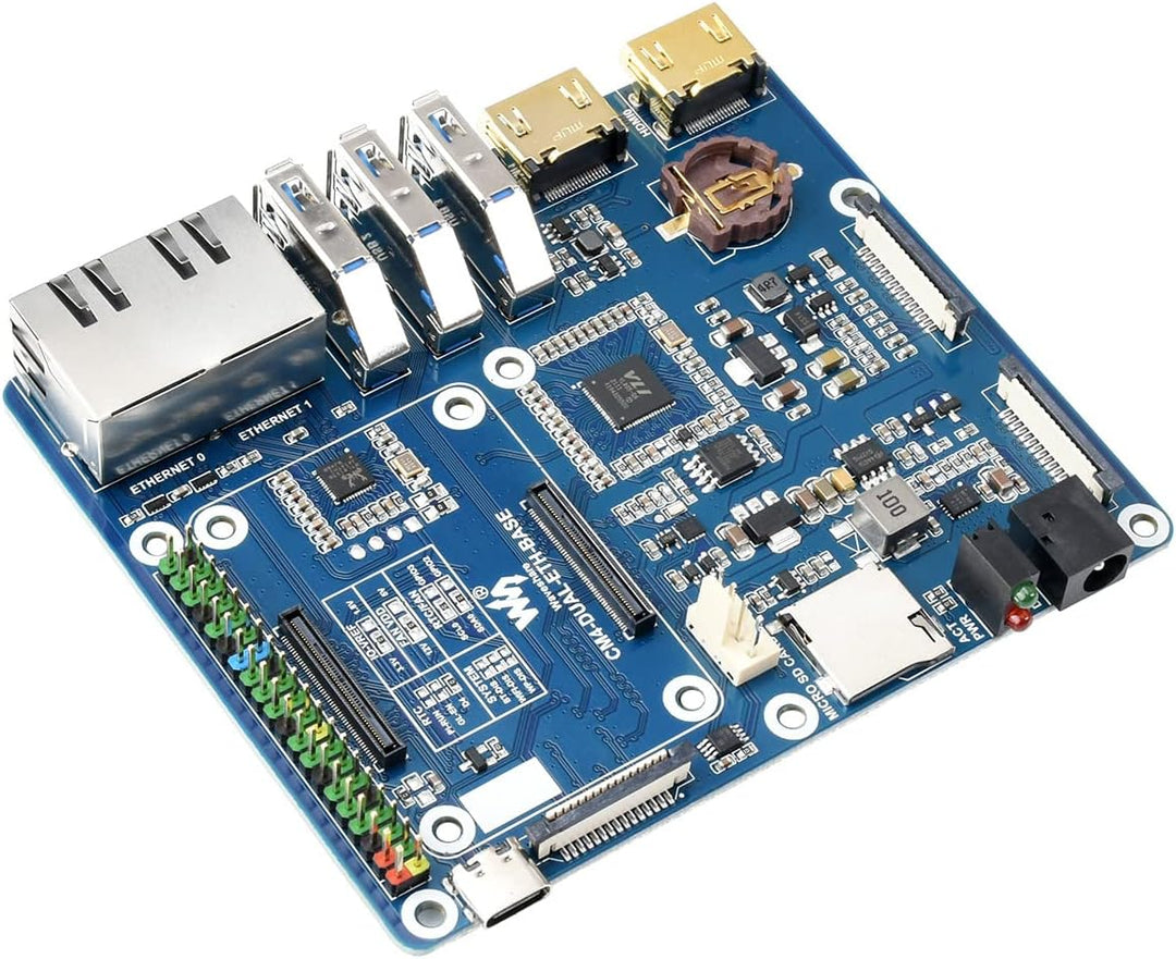Waveshare Dual Gigabit Ethernet Base Board Designed for Raspberry Pi Compute Module 4 CM4-DUAL-ETH-B