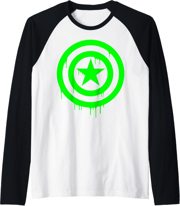 Marvel Captain America Shield Dripping Green Ooze Raglan