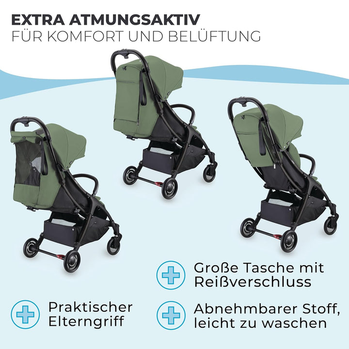 GLOBBER STROLL LITE Kinderwagen – Baby Stroller bis 22 kg - Buggy klein zusammenklappbar - Reisebugg