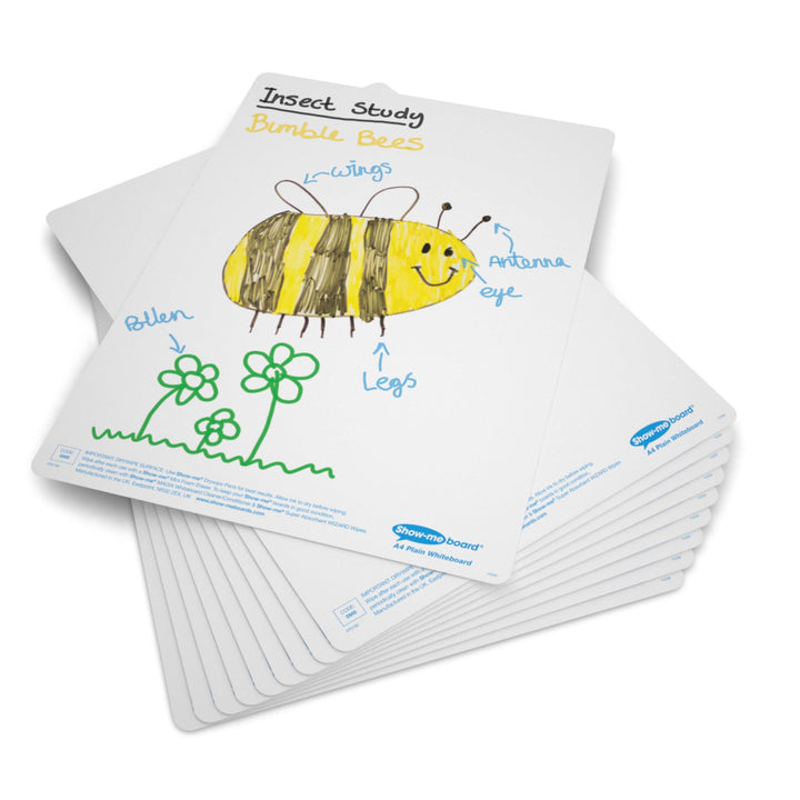 Trocken abwischbare Whiteboards A4, neutral, 10 Stück 10 Pack, 10 Pack